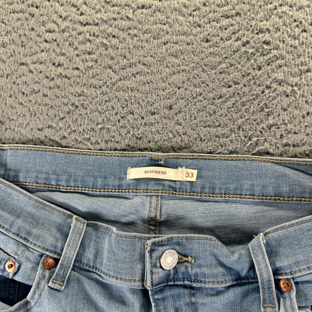 Levis Jeans Womens Size 33 Blue Cotton Stretch Boyfriend High Rise Fit - Picture 3 of 12